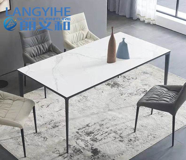 Mesa de jantar de mármore minimalista 130x70cm da casa da laje da rocha