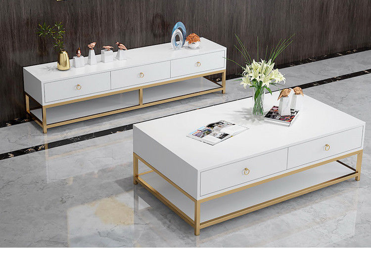 Da mobília luxuosa da sala de visitas do armário da tevê da bolha EPE quadro de aço inoxidável