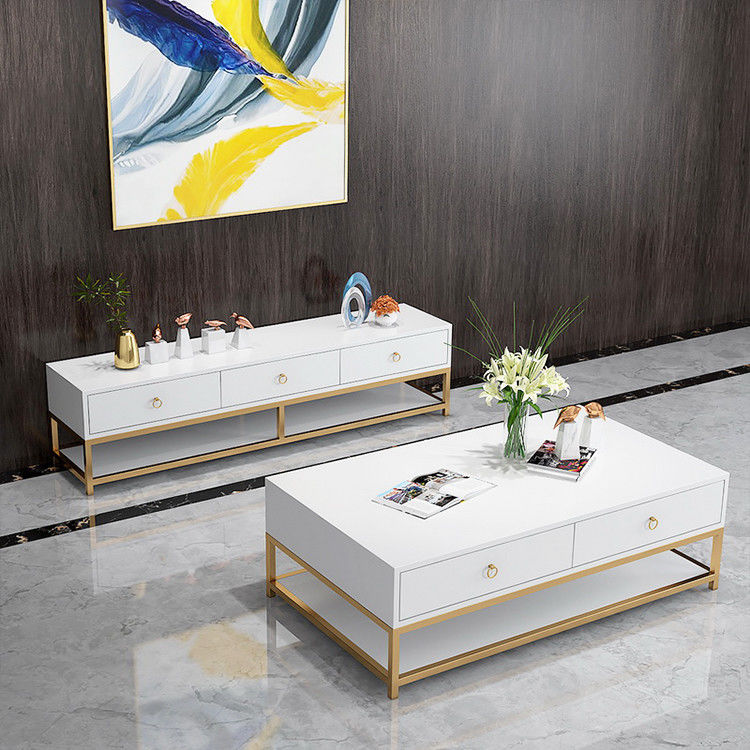 Da mobília luxuosa da sala de visitas do armário da tevê da bolha EPE quadro de aço inoxidável
