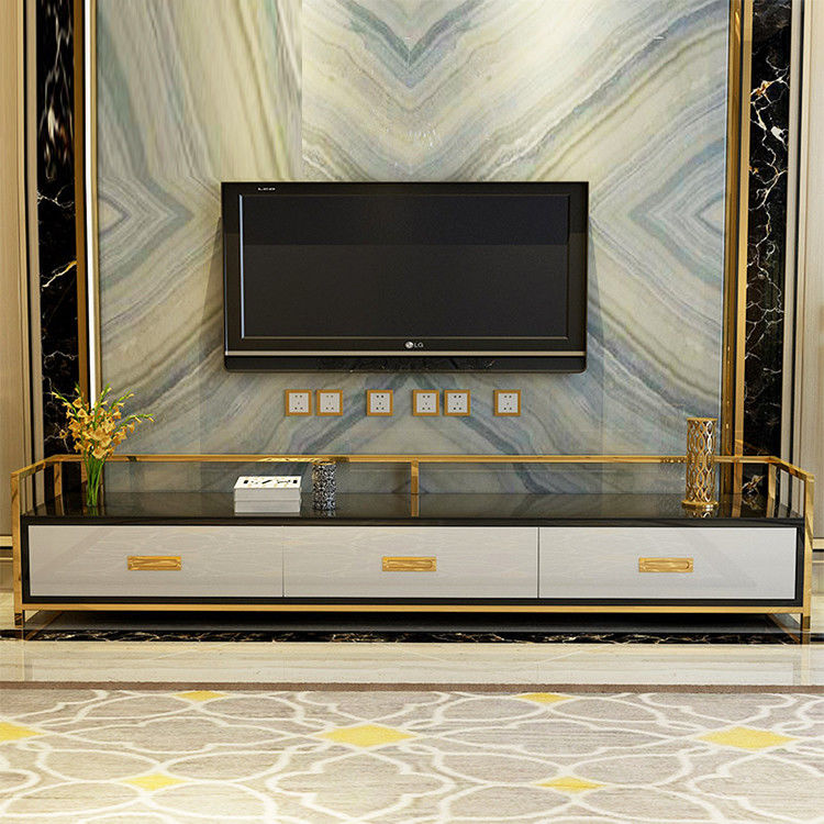 Da mobília luxuosa da sala de visitas do armário da tevê da bolha EPE quadro de aço inoxidável