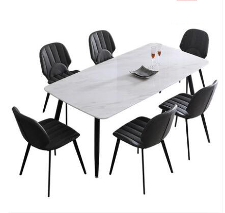 Impeça risca a combinação de mármore minimalista da mesa de jantar e da cadeira