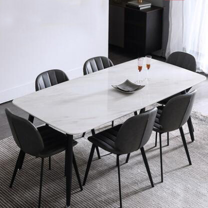 Impeça risca a combinação de mármore minimalista da mesa de jantar e da cadeira