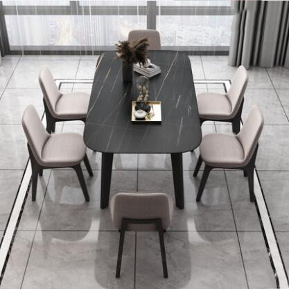 Moderno luxuoso da luz de madeira minimalista nórdica da mesa de jantar para 6 pessoas