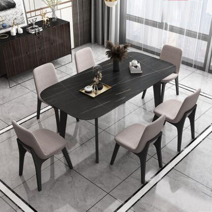 Moderno luxuoso da luz de madeira minimalista nórdica da mesa de jantar para 6 pessoas
