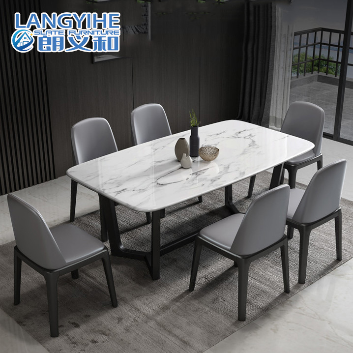 Radiação minimalista da mesa de jantar de mármore nórdica retangular livre