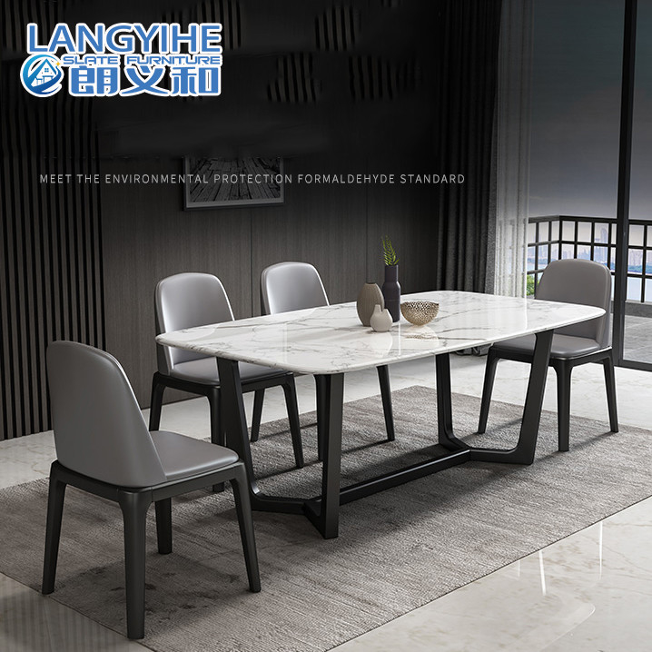 Radiação minimalista da mesa de jantar de mármore nórdica retangular livre