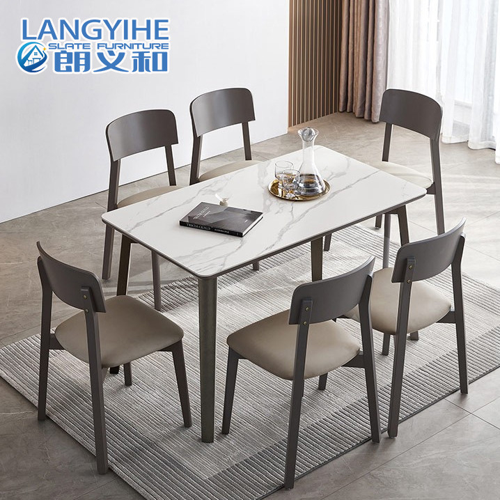Mesa de jantar de mármore minimalista da folha composta moderna