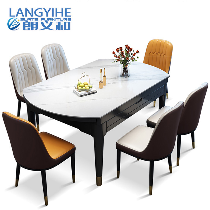 Combinação moderna minimalista da mesa de jantar e da cadeira da madeira maciça