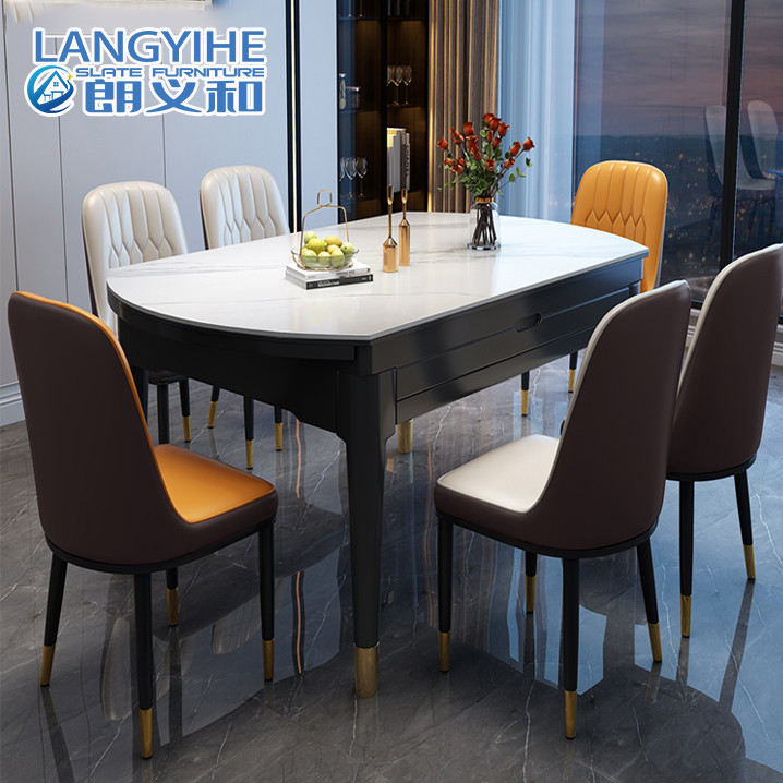 Combinação moderna minimalista da mesa de jantar e da cadeira da madeira maciça